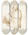 Triptych art skateboard deck of Giovanni Battista Tiepolo Caricature Of A Man In A Mask And A Cloak Holding A Muff And A Tricorne Standing In Profile To The Left by Giovanni Battista Tiepolo (1696-1770)