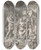 Triptych art skateboard deck of Bernard Picart Design For A Frontispiece by Bernard Picart (1673-1733)