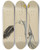 Triptych art skateboard deck of Georges Goursat Sem Une Femme En Robe Bleue Tenant Une Plume Dautruche Noire by Georges Goursat (Sem) (1863-1934)