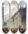 Triptych art skateboard deck of Hubert Robert Imaginary View Of Rome With Equestrian Statue Of Marcus Aurelius The Column Of Trajan And A Temple by Hubert Robert (1733-1808)