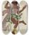 Triptych art skateboard deck of Lon Bakst Shepherd In Daphnis Et Chloe by Leon Bakst (1866-1924)