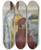 Triptych art skateboard deck of Poul Simon Christiansen Dante And Beatrice In Paradise by Poul Simon Christiansen (1855-1933)