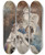 Triptych art skateboard deck of Theodor Von Holst Theatrical Group by Theodor Von Holst (1810-1844)