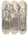 Triptych art skateboard deck of George Moutard Woodward The Monopolizer by George Moutard Woodward (1765-1809)