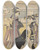 Triptych art skateboard deck of Toyokuni Utagawa Women In Lavender Kimonos Man In Black Fan And Swords by Toyokuni Utagawa (1769-1825)