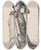 Triptych art skateboard deck of Carl Von Aegeri Stehende Dame Im Profil by Carl Von Aegeri (1510-1562)