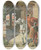 Triptych art skateboard deck of Carl Nebel Saalburg Meldung Des Kundschafters Report From The Scout by Carl Nebel (1805-1855)