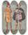 Triptych art skateboard deck of Pipein Gamba Popolani E Pastori Figuranti O Ballerine by Pipein Gamba (1868-1954)