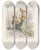 Triptych art skateboard deck of J J Grandville Capucine by J J Grandville (1803-1847)