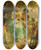 Triptych art skateboard deck of Hans Zatzka The Love Letter by Hans Zatzka (1859-1945)