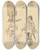 Triptych art skateboard deck of Georges Goursat Sem Dmobilisation by Georges Goursat (Sem) (1863-1934)