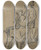 Triptych art skateboard deck of Jean Simon Chardin Study Of A Seated Man by Jean Simeon Chardin (1699-1779)
