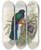 Triptych art skateboard deck of John Gould A Monograph Of The Trogonidae Or Family Of Trogons Pl31 by John Gould (1804-1881)