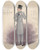 Triptych art skateboard deck of Will R Barnes 2 Frocksact Iiscene I by Will R Barnes (1939)