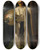 Triptych art skateboard deck of Oscar Parviainen Selfportrait In Electric Light by Oscar Parviainen (1880-1938)