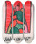 Triptych art skateboard deck of Karl Wiener Aufbau In Grn Und Rot by Karl Wiener (1901-1949)