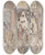 Triptych art skateboard deck of Marius Bauer Straat Met Figuren En Ruiters by Marius Bauer (1867-1932)