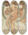 Triptych art skateboard deck of Alphonse Mucha The Arts 2 by Alphonse Mucha (1860-1939)