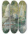 Triptych art skateboard deck of John Henry Twachtman Summer Afternoon Figures On A Bridge by John Henry Twachtman (1853-1902)