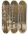 Triptych art skateboard deck of Julius Sergius Klever Traveller In The Snow by Julius Sergius Klever (1850-1924)