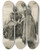 Triptych art skateboard deck of Nicolaas Van Der Waay Jonge Vrouw In Wanhoop Met Oude Dienstmeid by Nicolaas van der Waay (1855-1936)