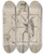 Triptych art skateboard deck of Carl August Ehrensvrd Sculptor At Work On A Colossal Statue by Carl August Ehrensvard (1745-1800)