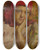 Triptych art skateboard deck of Nicholas B Haritonoff Portrait Of A Girl In A Red Scarf by Nicholas B Haritonoff (1880-1944)