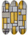 Triptych art skateboard deck of Piet Mondrian Composition With Grid 1 by Piet Mondrian (1872-1944)