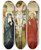 Triptych art skateboard deck of Master Of Frankfurt The Crucifixion With Donor Portraits Of Wigand Mrkel And His Family by Master Of Frankfurt (1460-1533)