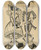 Triptych art skateboard deck of Sergey Yurievich Sudeikin Costume Design For The Fairy Doll Ballet by Sergey Yurievich Sudeikin (1882-1946)