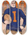Triptych art skateboard deck of Bristow Adams Illinois Field by Bristow Adams (1875-1956)