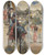 Triptych art skateboard deck of Jos Garca Ramos Courting Spanish Style by Jose Garcia Ramos (1852-1912)