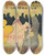 Triptych art skateboard deck of Henri De Toulouselautrec Moulin Rouge La Goulue by Henri de Toulouse-Lautrec (1864-1901)