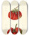 Triptych art skateboard deck of Deborah Griscom Passmore Fragaria Dew by Deborah Griscom Passmore (1840-1911)