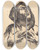 Triptych art skateboard deck of Lovis Corinth Monk Gazing Upward Mnch Mit Erhobenem Blick by Lovis Corinth (1858-1925)