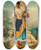 Triptych art skateboard deck of Hans Zatzka A Beautiful Flower Girl by Hans Zatzka (1859-1945)