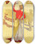 Triptych art skateboard deck of Lopold Stevens Eugnie Buffet La Chanteuse Populaire by Leopold Stevens (1866-1935)