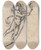 Triptych art skateboard deck of Stanisaw Wyspiaski Sketch Of Putto With Torch In Hand by Stanislaw Wyspianski (1869-1907)