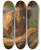 Triptych art skateboard deck of Anthony Van Dyck Study Of A Bearded Man With Hands Raised by Anthony Van Dyck (1599-1641)