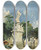 Triptych art skateboard deck of Joaqun Sorolla The Fountain Of Apollo Madrid by Joaquin Sorolla (1863-1923)