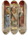 Triptych art skateboard deck of Prosper Lafaye Assemble De Saints Dans Un Dcor Darchitecture by Prosper Lafaye (1806-1883)