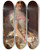 Triptych art skateboard deck of Konstantin Egorovich Makovsky Portrait Of An Elegant Lady With A Fan by Konstantin Egorovich Makovsky (1839-1915)