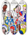 Triptych art skateboard deck of National Institutes Of Health Give Hope A Hand by National Institutes Of Health (1887)