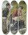 Triptych art skateboard deck of Eduardo Snchez Sol Courting Couple At The Fountain by Eduardo Sanchez Sola (1869-1949)