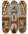 Triptych art skateboard deck of Adolf Wlfli Die Kreuzigung Meiner Wenigkeit Auf Der Biskayahaveninsel Im Stillen Ozean Im Sphtsommer 1876 by Adolf Wolfli (1864-1930)