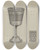 Triptych art skateboard deck of Arthur Stewart Pewter Chalice by Arthur Stewart