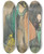 Triptych art skateboard deck of Jn Novk Woman With Bird Face by Jan Novak (1921-1944)