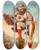 Triptych art skateboard deck of Jeanbaptiste Cariven Oedipus And The Sphinx by Jean-Baptiste Cariven (1843-1904)