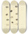 Triptych art skateboard deck of James Sowerby The Mineral Conchology Of Great Britain Pl270 by James Sowerby (1757-1822)