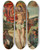 Triptych art skateboard deck of Master Of San Ildefonso The Resurrection Of Christ by Master Of San Ildefonso (15-)